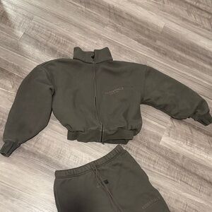 Essentials Khaki Green Tracksuit Set
